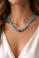 Halskette Dame in  Metall-Legierung LARA03-TURCHESE